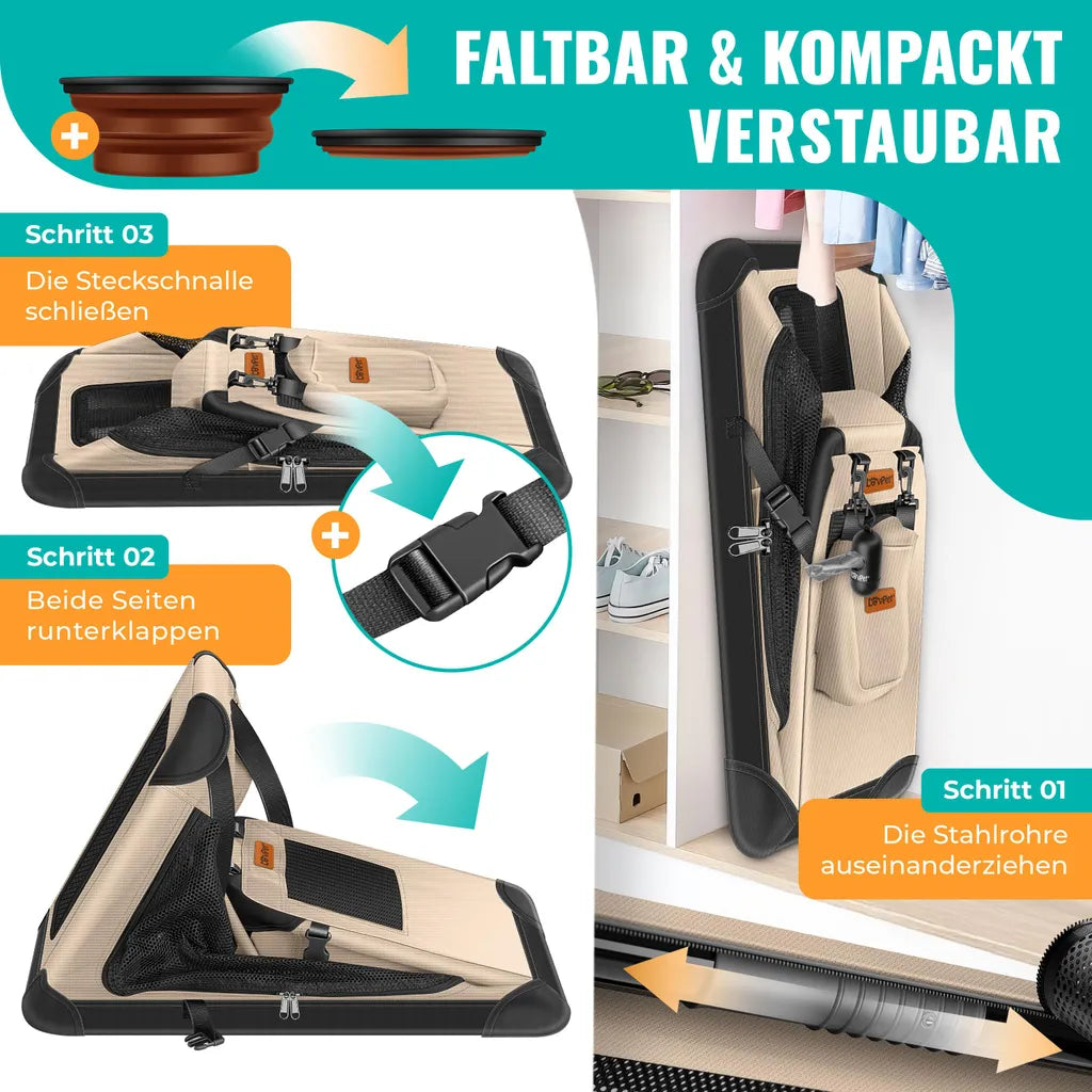 LOVPET® Hundebox Hundetransportbox faltbare - Größe XXXL - Beige