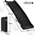 Cadoca® Hunderampe Auto Schwarz 156x40x16cm klappbar