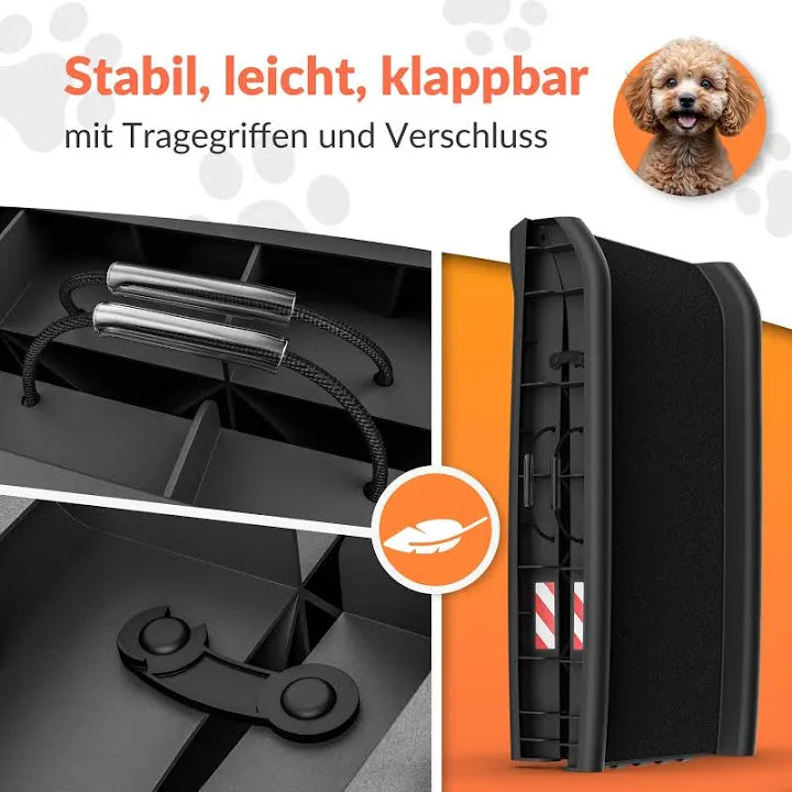Cadoca® Hunderampe Auto Schwarz 156x40x16cm klappbar