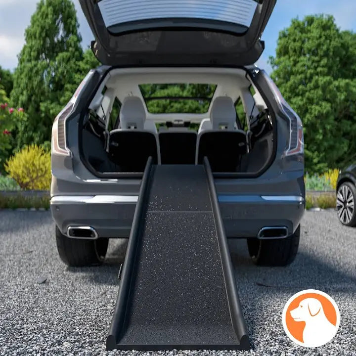 Cadoca® Hunderampe Auto Schwarz 156x40x16cm klappbar